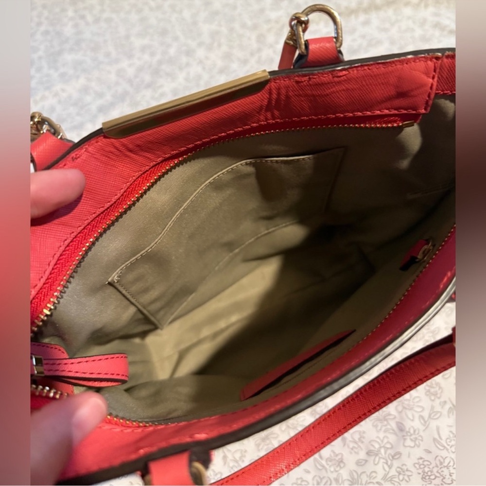 Coach Salmon Madison Saffiano Leather MINI North South Tote - Picture 4 of 7